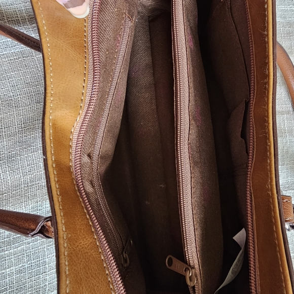 y2k Western Yallternative Mobwife Coastal GrandmotherBrown Patchwork Leather Bag - Picture 11 of 14